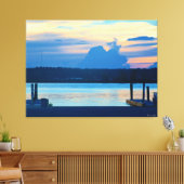 Vredig waterfront zonsondergang canvas afdruk (Insitu (Woonkamer))