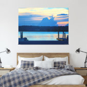 Vredig waterfront zonsondergang canvas afdruk (Insitu (Slaapkamer))