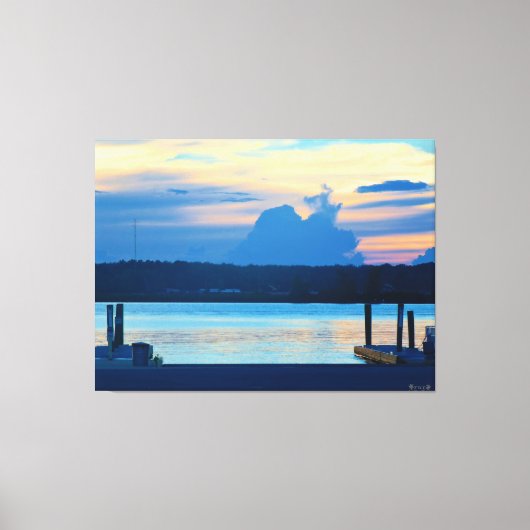 Vredig waterfront zonsondergang canvas afdruk (Voorkant)