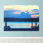 Vredig waterfront zonsondergang canvas afdruk (Insitu (Houten vloer))