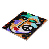 Vredige Abstracte Digitale Schildering Tegeltje (Zijkant)