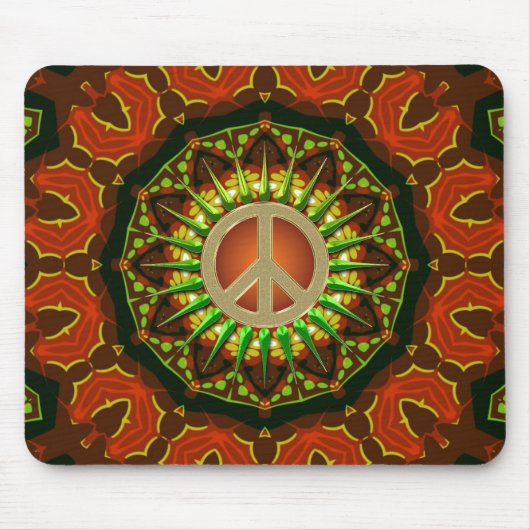 Vredige Batik Bloem Geometrie Muismat (Voorkant)