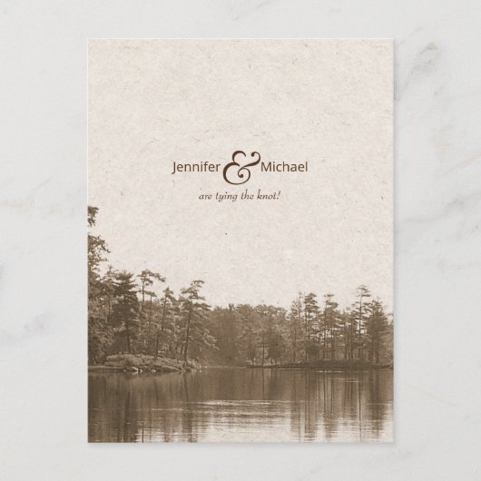 Vredige bergmeerlandschap  foto aankondigingskaart (Voorkant)