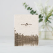 Vredige bergmeerlandschap  foto aankondigingskaart (Staand voorkant)