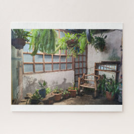Vredige binnenplaats tuin in Guatemala – Ontspanne Legpuzzel