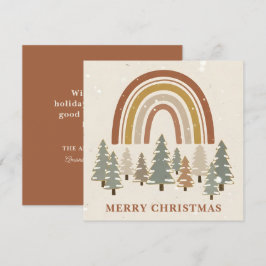Vredige Boho Kerstscene Feestdagenkaart
