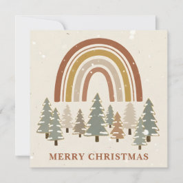 Vredige Boho Kerstscene Feestdagenkaart