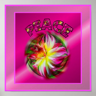 Vredige Dahlia Bloem Inspirerend Poster