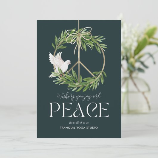Vredige Dove Business Vakantie Kaart (Staand voorkant)
