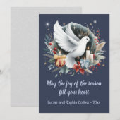 Vredige duif in een krans met kaarsen feestdagenkaart (Voorkant / Achterkant)