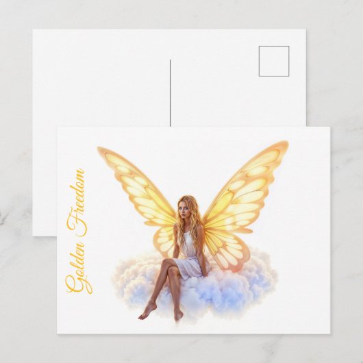 Vredige elegante fee gloed lucht luchtig en licht briefkaart (Voorkant / Achterkant)