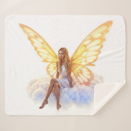 Vredige elegante fee gloed lucht luchtig en licht sherpa deken