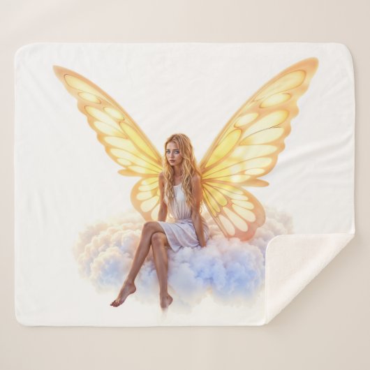 Vredige elegante fee gloed lucht luchtig en licht sherpa deken (Voorkant (horizontaal))