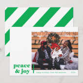 Vredige en Vrolijke Hoek Moderne Foto Vakantiekaar Feestdagenkaart (Voorkant / Achterkant)