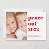 Vredige foto's Rode Kerstmis Feestdagenkaart (Voorkant)