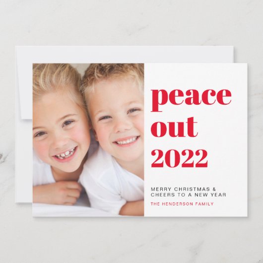 Vredige foto's Rode Kerstmis Feestdagenkaart (Voorkant)