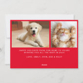 Vredige foto's Rode Kerstmis Feestdagenkaart (Achterkant)