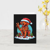 Vredige Hand Rhodesian Ridgeback Kerstverlichting  Kaart (Gele Bloem)