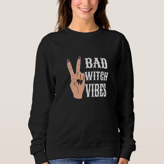Vredige Hand Slechte Heks Vibes Trui (Voorkant)