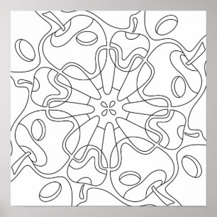 Vredige herfst: Abstracte appels kleuren Poster