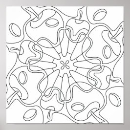 Vredige herfst: Abstracte appels kleuren Poster