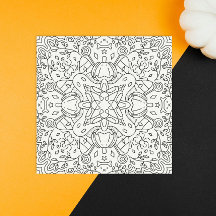 Vredige herfst: Halloween Magic Kleurplaat Kaart