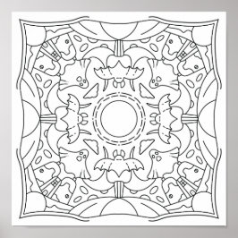 Vredige herfst: Halloween Spooky Night Kleuren Poster