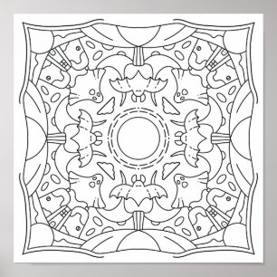 Vredige herfst: Halloween Spooky Night Kleuren Poster