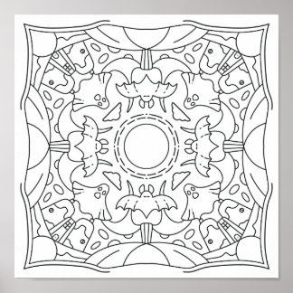 Vredige herfst: Halloween Spooky Night Kleuren Poster