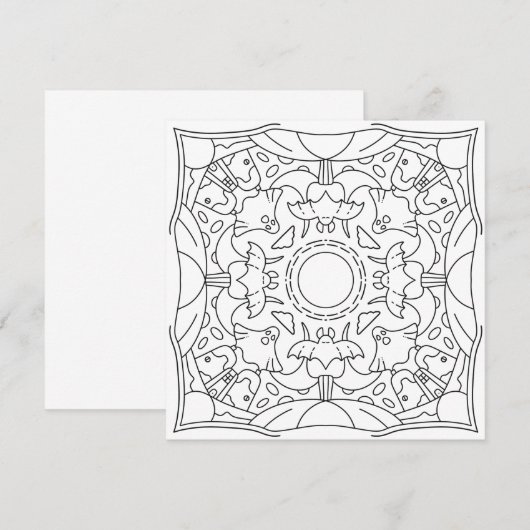 Vredige herfst: Spooky Night Coloring Kaart (Voorkant / Achterkant)