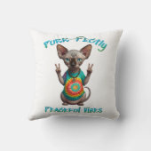 Vredige Hippie Boho Kitten Vibes Kussen (Achterkant)