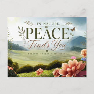 Vredige Inspirerende Posterkaart met Landschap Briefkaart