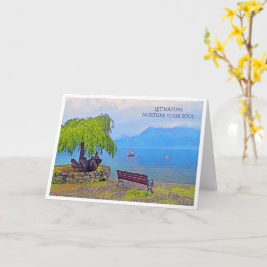 VREDIGE ITALIAANSE LAKESIDE SCENE KAART (Gele Bloem)