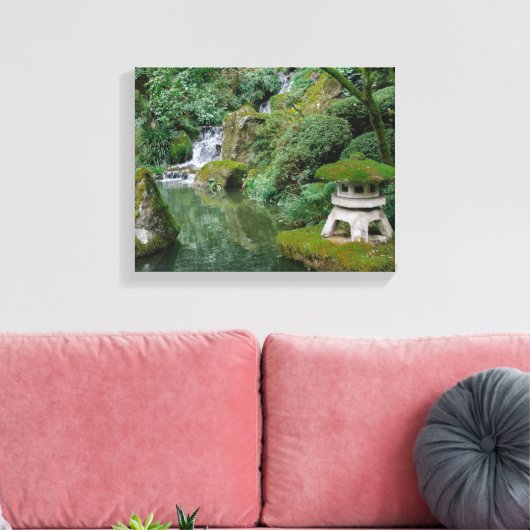 Vredige Japanse tuinen Canvas Afdruk (Insitu (Woonkamer))