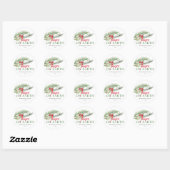 Vredige Kerst Groene Kerstversiering Ronde Sticker (Vel)