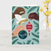 Vredige kerstgroet kaart (Gele Bloem)