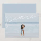 Vredige kerstkaart met handgeschreven tekst in een (Voorkant / Achterkant)