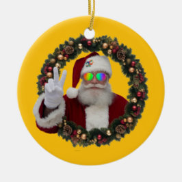 Vredige Kerstman Kerstornament Keramisch Ornament