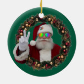 Vredige Kerstman Kerstornament Keramisch Ornament (Achterkant)