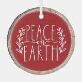Vredige Kerstmis Glas Ornament (Voorkant)