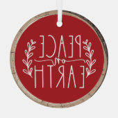 Vredige Kerstmis Glas Ornament (Achterkant)