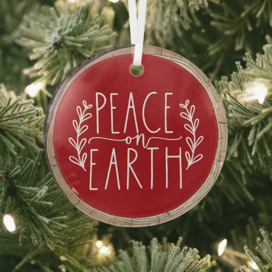 Vredige Kerstmis Glas Ornament (Insitu)