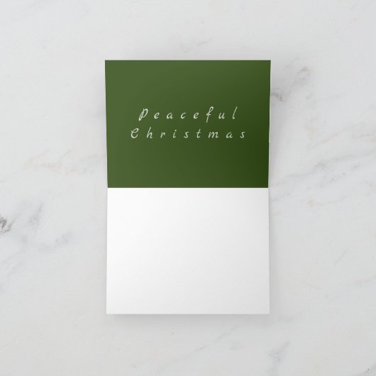 Vredige Kerstmis - Snowy Pine Tree Branches Kaart (Binnen)