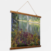 Vredige Lake Vibrant Herfst Kleurenlandschap Hangend Wandkleed (Gebogen)