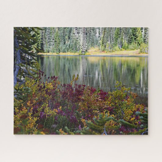 Vredige Lake Vibrant Herfst Kleurenlandschap Legpuzzel (Horizontaal)