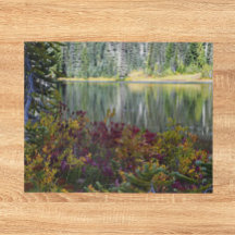 Vredige Lake Vibrant Herfst Kleurenlandschap