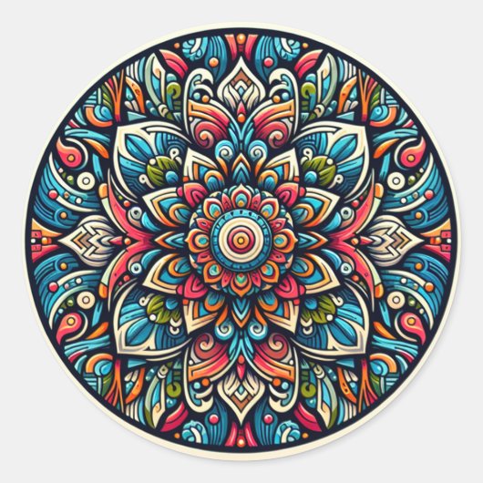 Vredige Mandala Design Sticker (Voorkant)