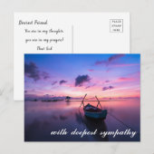 Vredige meer scène met rouwboot kaart (Voorkant / Achterkant)