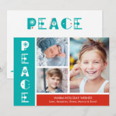 Vredige Noorse volks kunst foto kerstkaart (Voorkant / Achterkant)