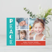 Vredige Noorse volks kunst foto kerstkaart (Staand voorkant)